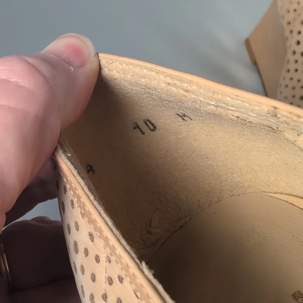 Stuart Weitzman Beige Peep Toe Wedge Sandals Shoes Size 10 M - Picture 4 of 10